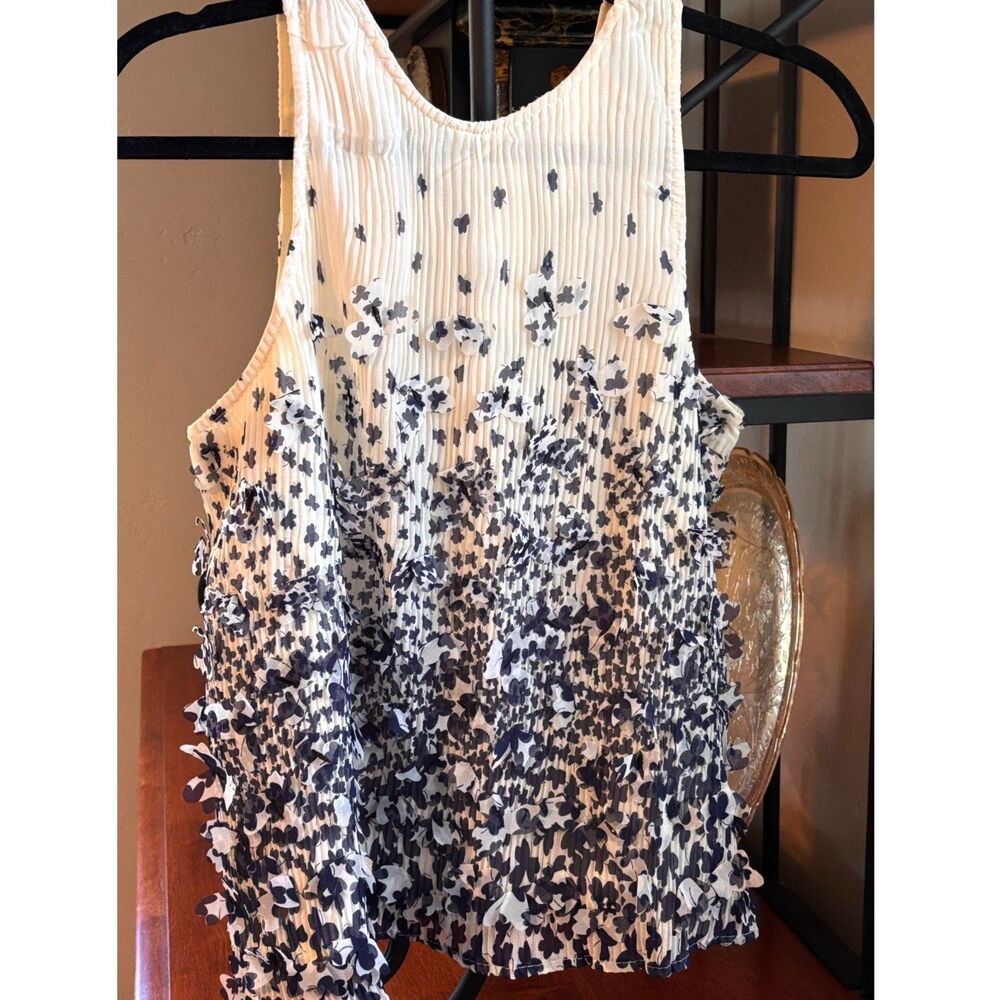 NWT Anthropologie Forever That Girl 3D Butterfly Ribbed Tank Top Sz XXS P